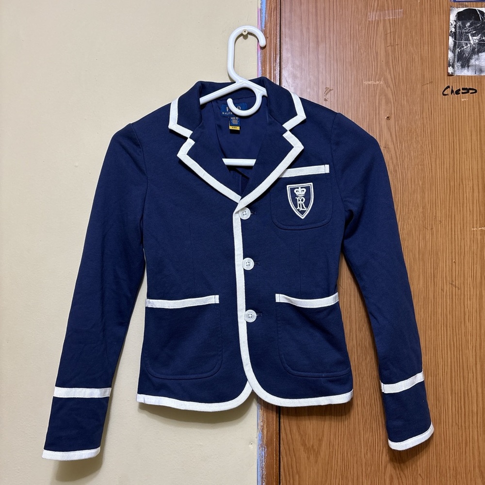 Polo by Ralph Lauren Kids Blazer in Deep Blue with White Accents - Picture 2 of 12